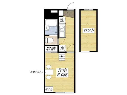 フェリーチェ(1K/1階)の間取り写真