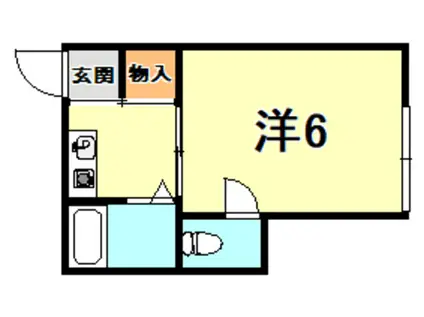 東峰コーポ(1K/2階)の間取り写真