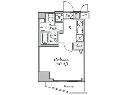AZEST亀有(1K/5階)の間取り写真