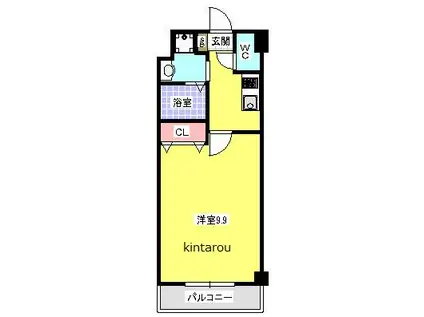 金太郎ヒルズ18(1K/4階)の間取り写真