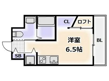 コーラルポワント難波ウエスト(ワンルーム/1階)の間取り写真