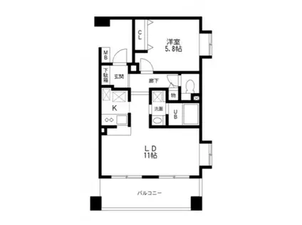 ブランシュール平和台(1LDK/4階)の間取り写真