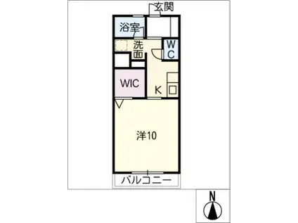 シャルマンIB(1K/2階)の間取り写真