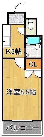 F′S FLATS古船場(1K/12階)の間取り写真