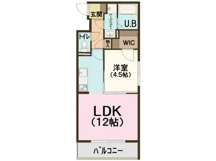 メープルコート(1LDK/1階)の間取り写真