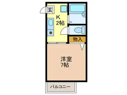 ブロスハイツ住吉本町(1K/2階)の間取り写真