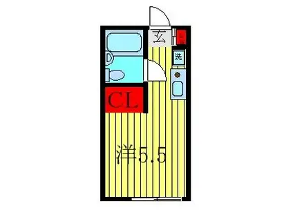 フレンド千城台(ワンルーム/1階)の間取り写真
