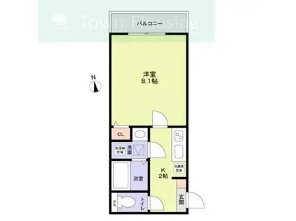 FUMIRY船橋(1K/1階)の間取り写真