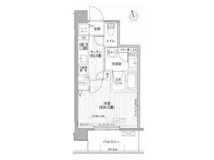 シエール自由が丘(1K/2階)の間取り写真