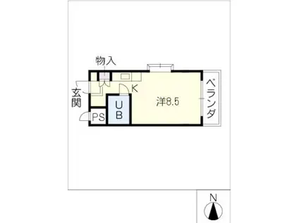 GRAND VIEW 大池(1K/2階)の間取り写真