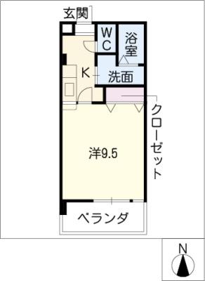 アメニティ吹上(1K/3階)の間取り写真