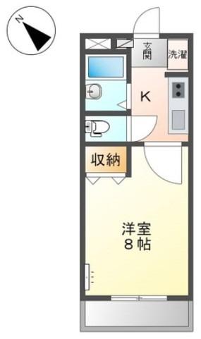 マーキュリーIII(1K/1階)の間取り写真