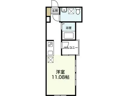 REVE五日市(ワンルーム/3階)の間取り写真