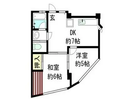 白馬ビル(2DK/4階)の間取り写真