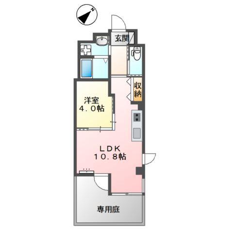 ESPOIR(1LDK/1階)の間取り写真