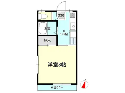 リバレッジヴィクトリー(1K/2階)の間取り写真