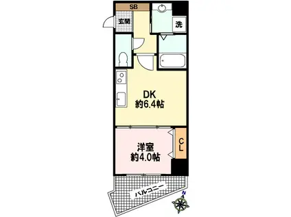 プリオーレ春日野道(1DK/5階)の間取り写真