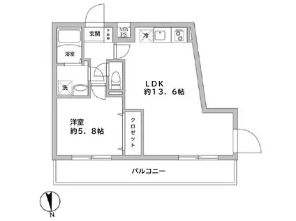 ラヴィエール学芸大学(1LDK/3階)の間取り写真