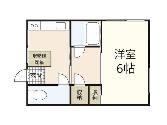 皆実町アパート(2K/3階)の間取り写真
