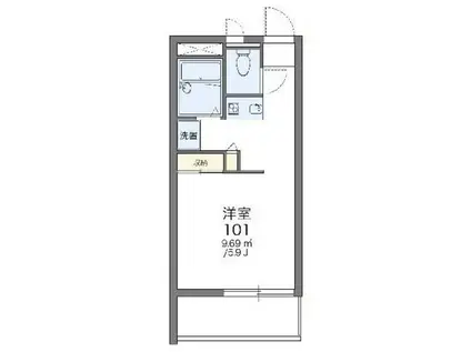 レオパレスけやき(1K/2階)の間取り写真