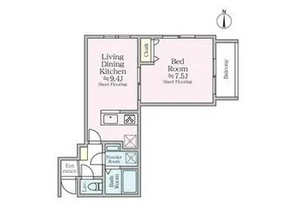 コリーナアルタ(1LDK/1階)の間取り写真