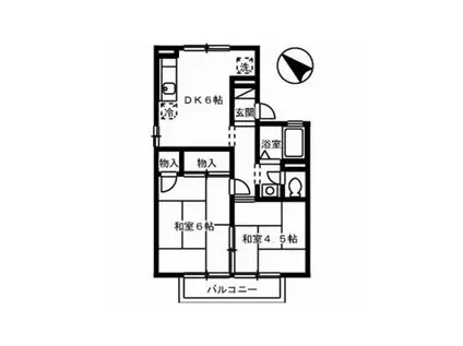 セジュール松原(2DK/2階)の間取り写真