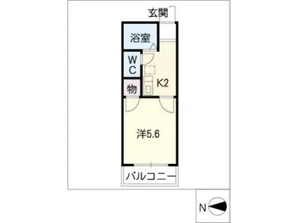 エピキュリアン森岡(1K/1階)の間取り写真