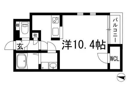 クレイノ宝塚東(ワンルーム/2階)の間取り写真