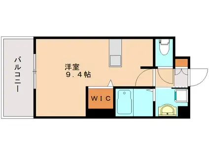 エンクレスト博多駅南GRACE(ワンルーム/10階)の間取り写真