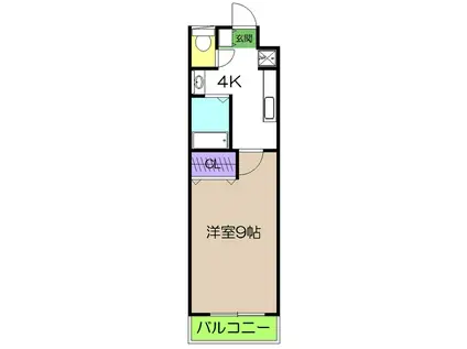 WILLDO浜崎通(ワンルーム/9階)の間取り写真