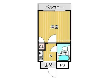 グランソシエ我孫子(1K/3階)の間取り写真