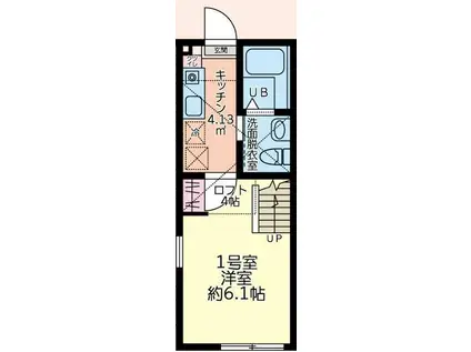 メゾンマグノリア(1K/2階)の間取り写真