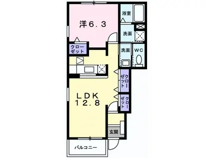 サニーヒル II(1LDK/1階)の間取り写真