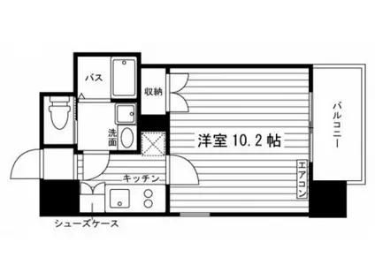 GRAND ETERNA岡山II(1K/2階)の間取り写真