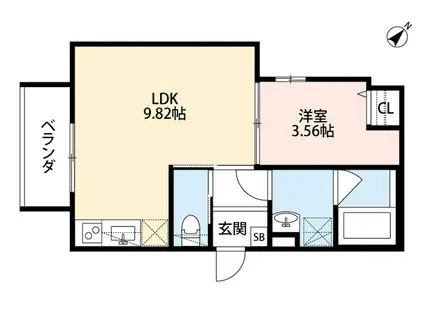 LETOILE(1LDK/1階)の間取り写真