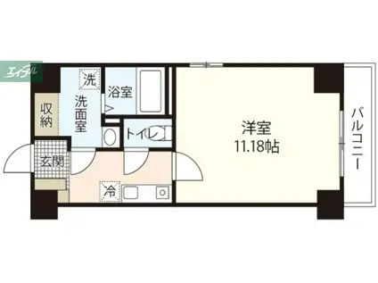 エメラルドHILL(1K/8階)の間取り写真