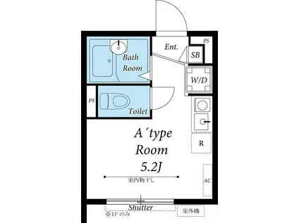 カーサワカマツ(ワンルーム/1階)の間取り写真