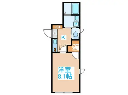 CUSTOM CONDO(1K/1階)の間取り写真