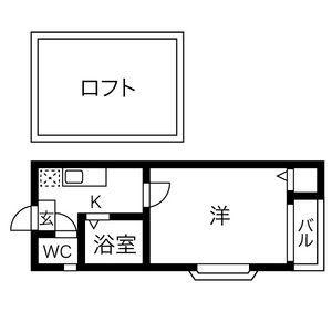 プルミエ(1K/2階)の間取り写真