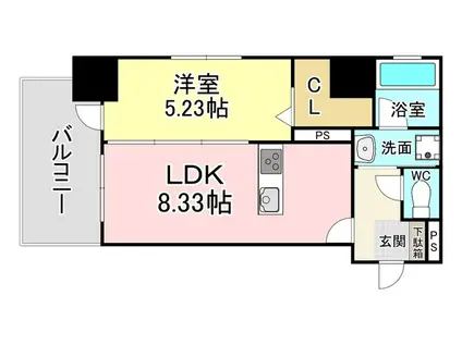 プレジデンスザ小倉(1LDK/6階)の間取り写真