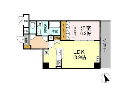 GRAND VILLAGE(1LDK/3階)の間取り写真