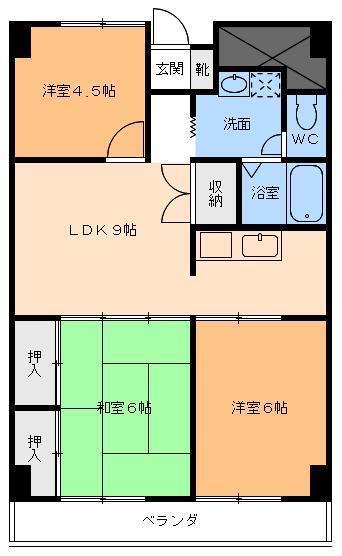 ライブタウン高砂(3LDK/7階)の間取り写真