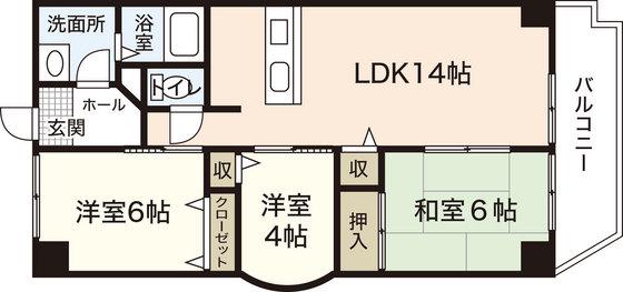 アーバンモール宮内(3LDK/3階)の間取り写真