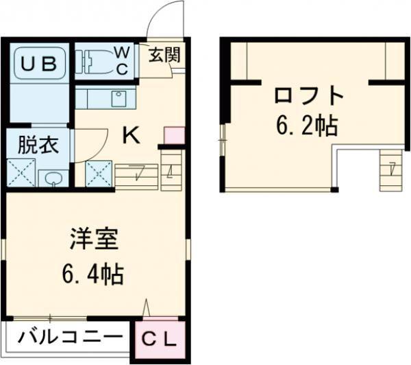 スクリーア箕輪(ワンルーム/2階)の間取り写真