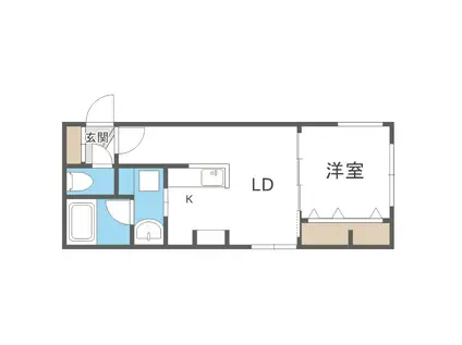 FLANDRE桑園(1LDK/4階)の間取り写真