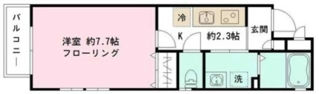 ストーンウェル(1K/2階)の間取り写真