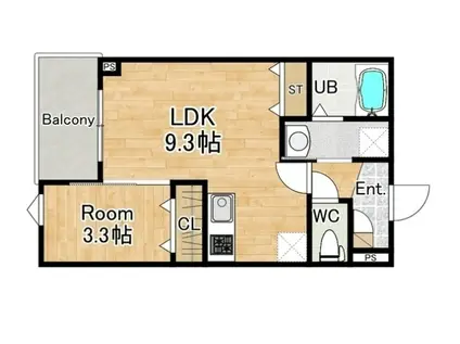 シエーナ川西中央3(1LDK/3階)の間取り写真