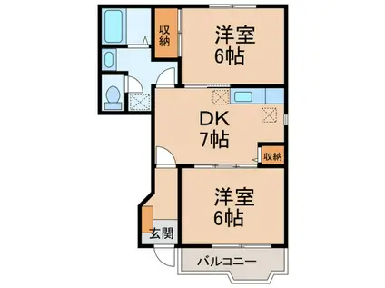 アレグリアス(2DK/1階)の間取り写真