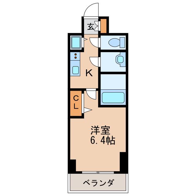 プレミアム大須(1K/13階)の間取り写真