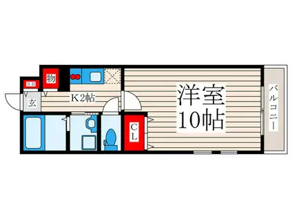 セカンドステージ(1K/2階)の間取り写真